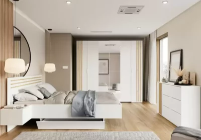 LIT 160x200cm avec 2 Chevets Attenants (Collection Florencia)